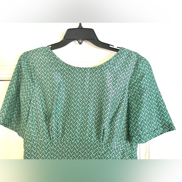 $298 Nanette Lepore Green Silk Dress Fit & Flare size 8-10 NWOT - Picture 6 of 12
